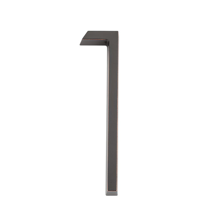 Modern "1" House Numbers - Wall Mount - 7" Zinc/Oil Rubbed Bronze