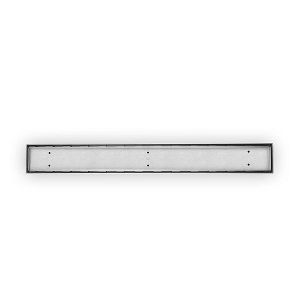 Shower Square Drain 4 inch - 2 in 1 Reversible Tile Insert & Flat Grate Brushed Stainless Steel Finish