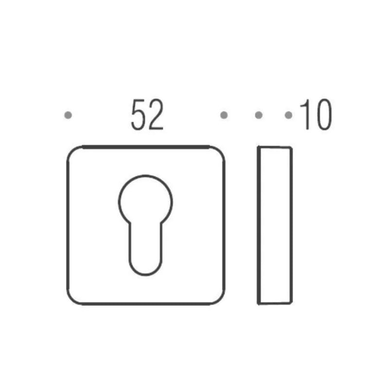 Roboquattros Cylinder Cover Keyhole - Door Mount - 2" Brass/Polished Chrome
