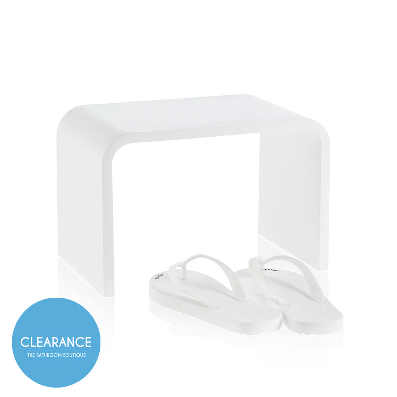 Bella Shower Seat - Floor Standing - 17" Solid Surface/Matte White (Final Sale)