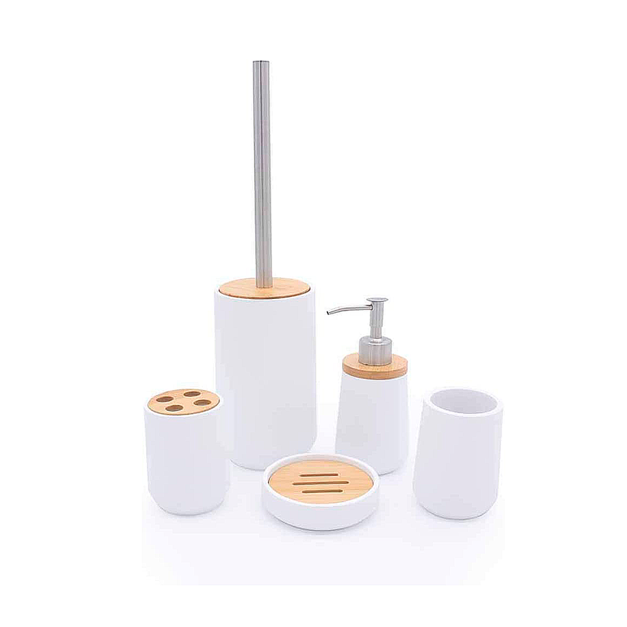 Bella Bathroom Accessories Set - Free Standing - Resin/Matt White
