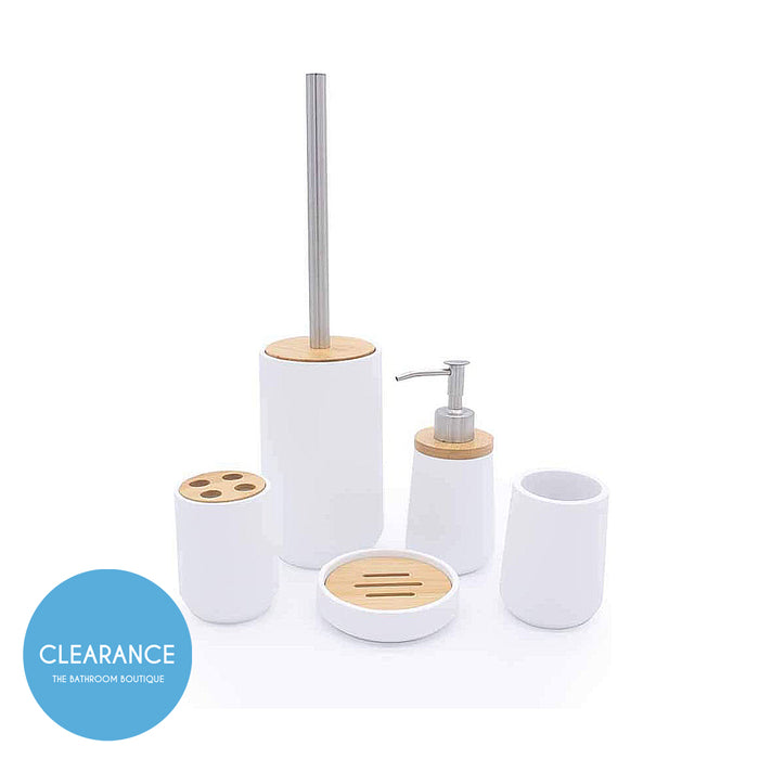 Bella Bathroom Accessories Set - Free Standing - Resin/Matt White (Final Sale)