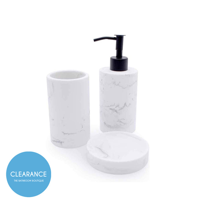 Bella Bathroom Accessories Set - Free Standing - Resin/Matt White (Final Sale)