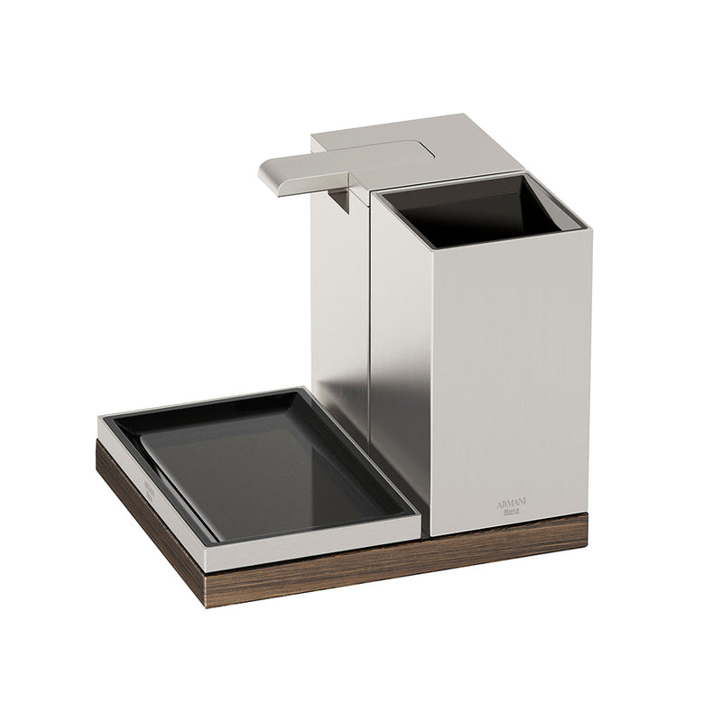 Island 3 Piece Bathroom Accessories Set - Free Standing - 6" Metal/Brushed Steel