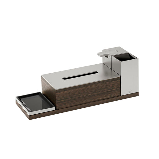 Island 4 Piece Bathroom Accessories Set - Free Standing - 6" Metal/Brushed Steel