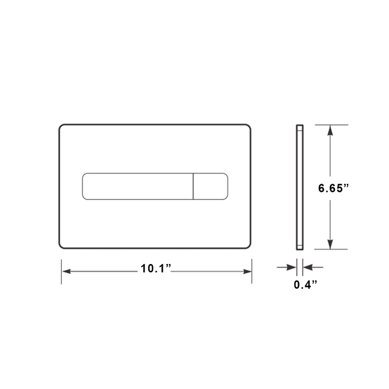 Island 3/6 L Dual Toilet Flush Plate - Wall Mount - 10" Abs/Nero