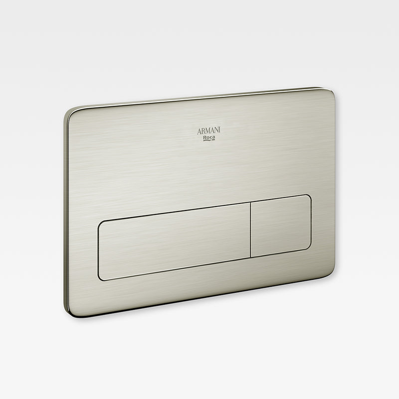 Island 3/6 L Dual Toilet Flush Plate - Wall Mount - 10" Abs/Brushed Steel