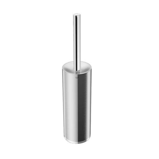 Baia Round Toilet Brush Holder - Free Standing - 17" Metal/Brushed Steel