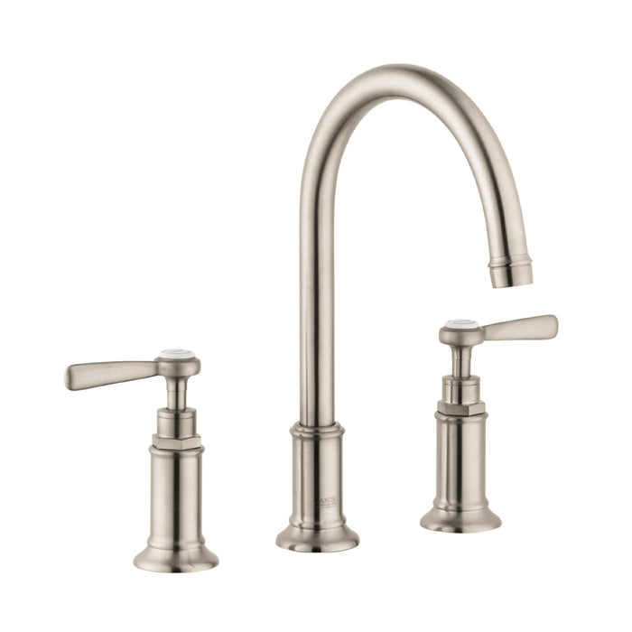 Montreux Lever Handles Bathroom Faucet - Widespread - 8" Brass/Brushed Nickel