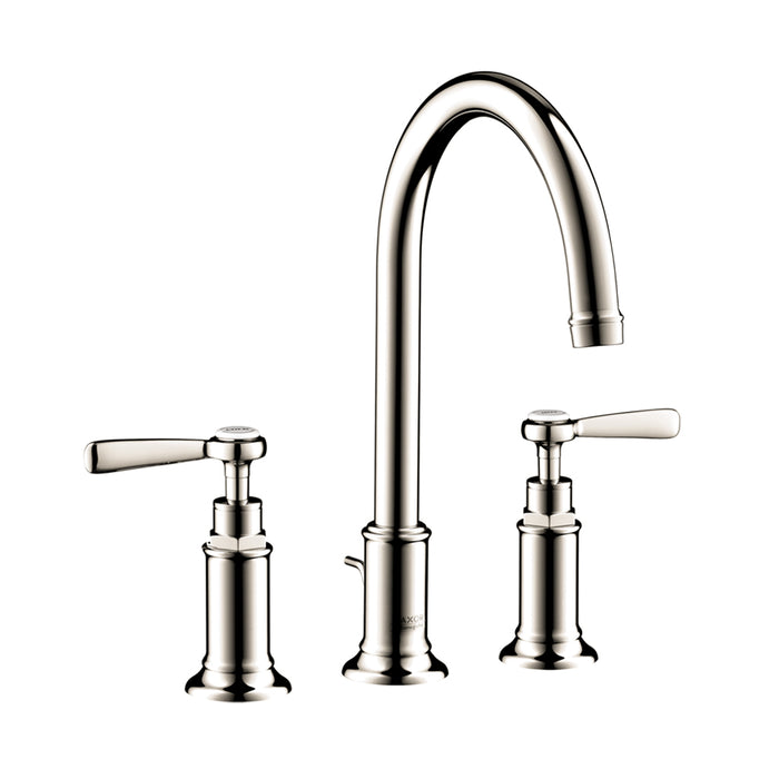 Montreux Lever Handles Bathroom Faucet - Widespread - 8" Brass/Polished Nickel