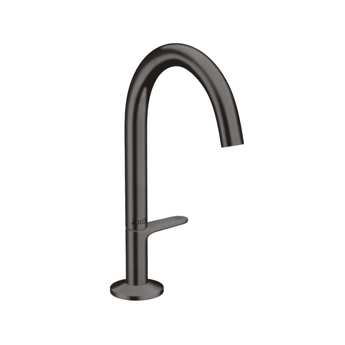 One Bathroom Faucet - Single Hole - 10" Brass/Brushed Black Chrome