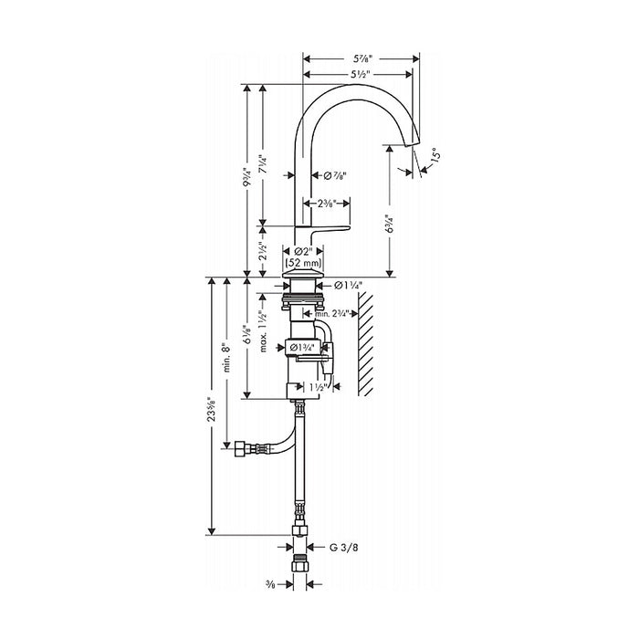 One Bathroom Faucet - Single Hole - 10" Brass/Brushed Black Chrome