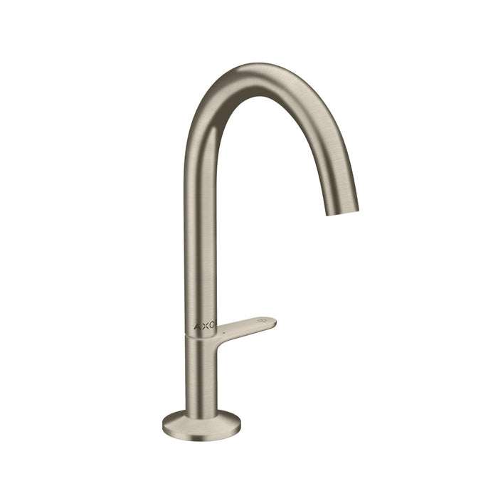 One Bathroom Faucet - Single Hole - 10" Brass/Brushed Nickel