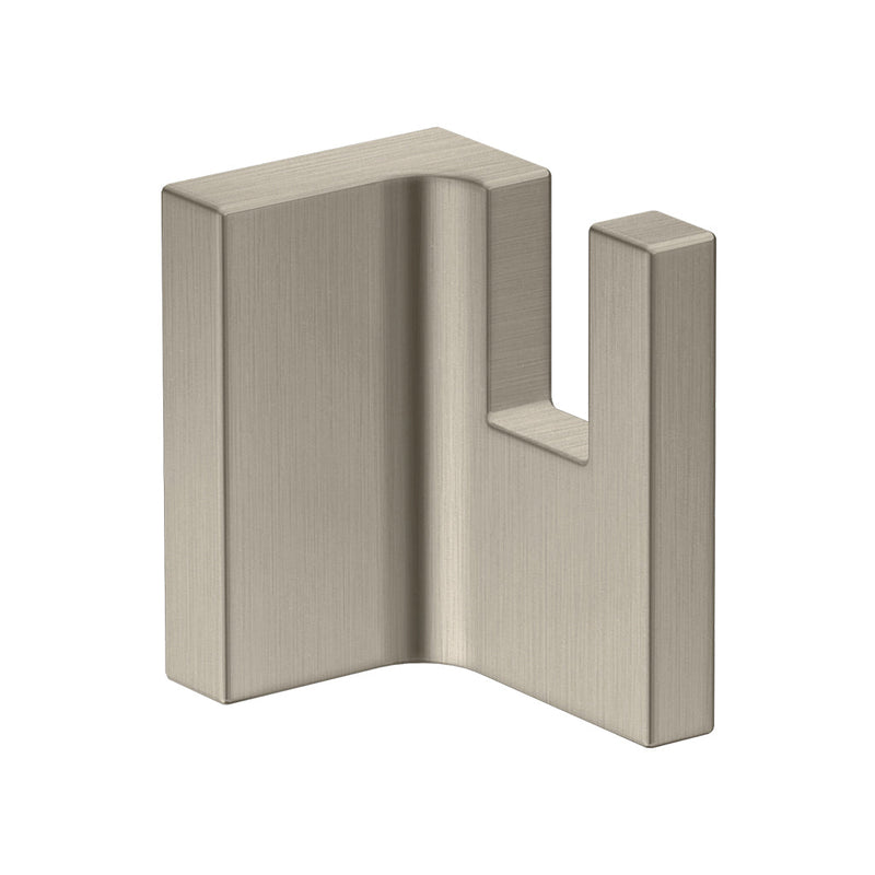 Universal Rectangular Single Hook - Wall Mount - 3" Brass/Brushed Nickel