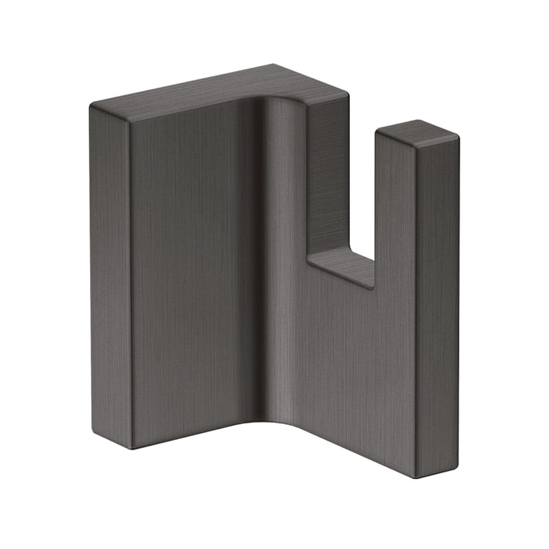 Universal Rectangular Single Hook - Wall Mount - 3" Brass/Brushed Black Chrome