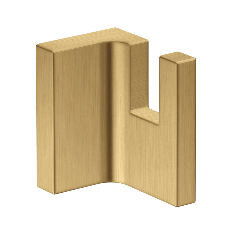 Universal Rectangular Single Hook - Wall Mount - 3" Brass/Brushed Gold