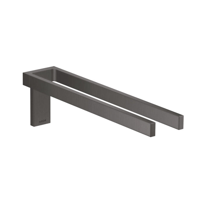 Universal Rectangular Double Towel Bar - Wall Mount - 15" Brass/Brushed Black Chrome