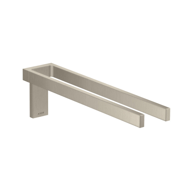 Universal Rectangular Double Towel Bar - Wall Mount - 15" Brass/Brushed Nickel