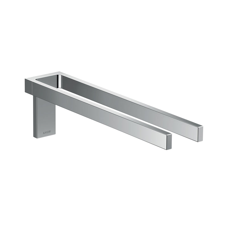 Universal Rectangular Double Towel Bar - Wall Mount - 15" Brass/Polished Chrome