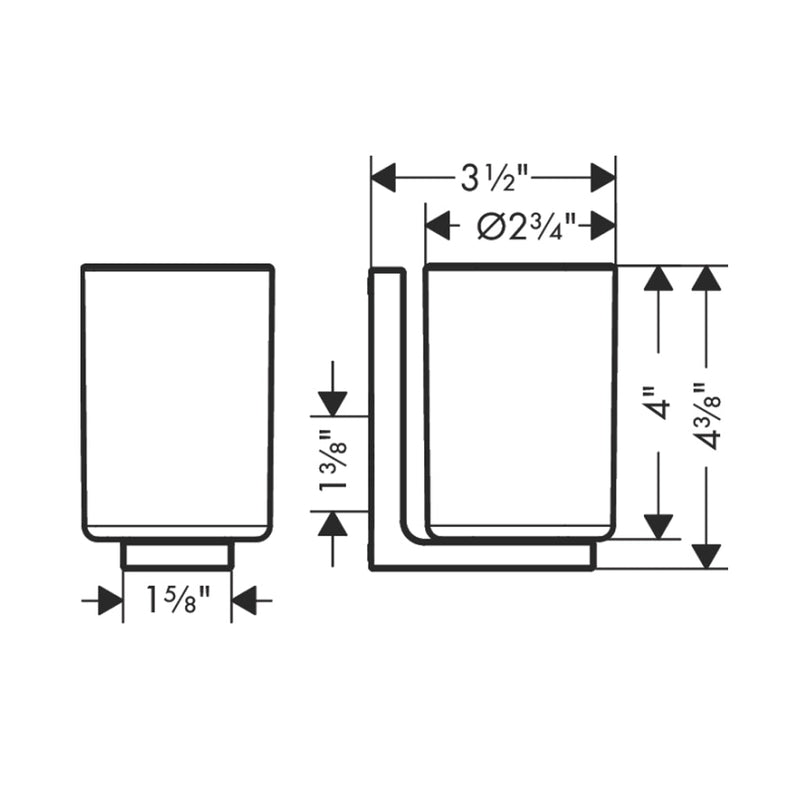 Universal Rectangular Toothbrush Holder - Wall Mount - 5" Brass/Brushed Nickel