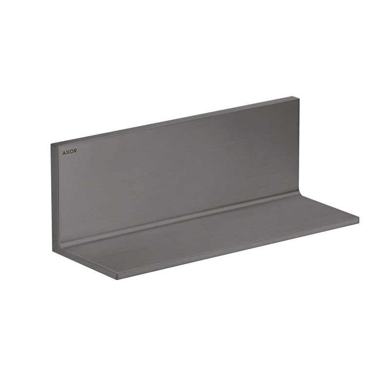 Universal Rectangular Towel Shelf - Wall Mount - 12" Brass/Brushed Black Chrome