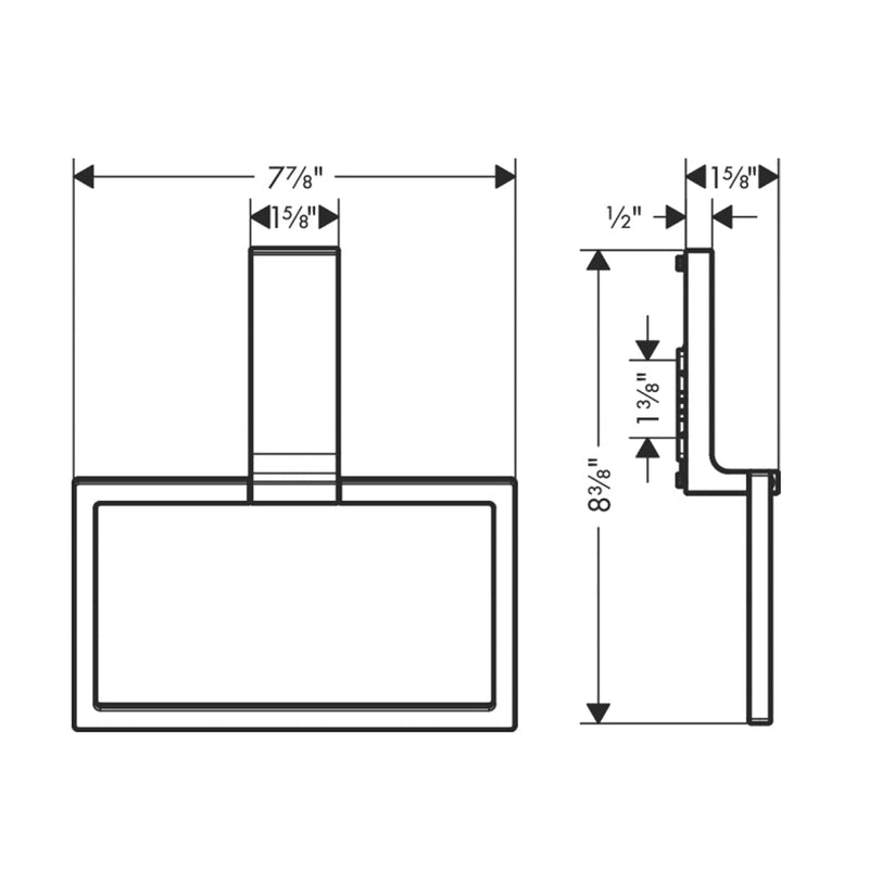 Universal Rectangular Towel Ring - Wall Mount - 8" Brass/Brushed Black Chrome