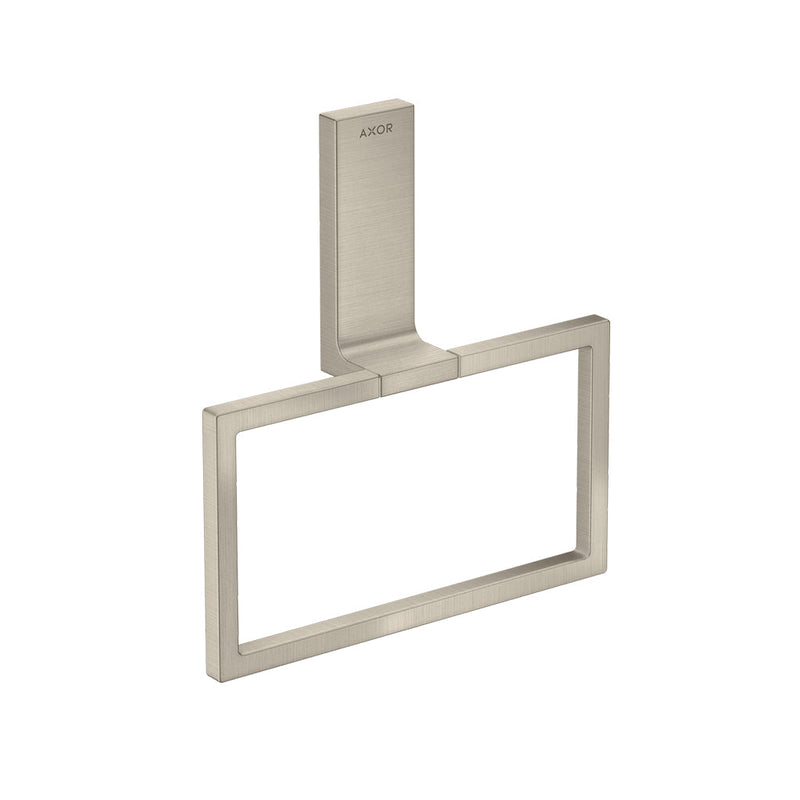 Universal Rectangular Towel Ring - Wall Mount - 8" Brass/Brushed Nickel