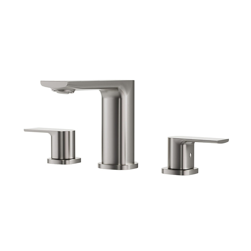 TMR Plus Bathroom Faucet - Widespread - 8" Brass/Brushed Nickel