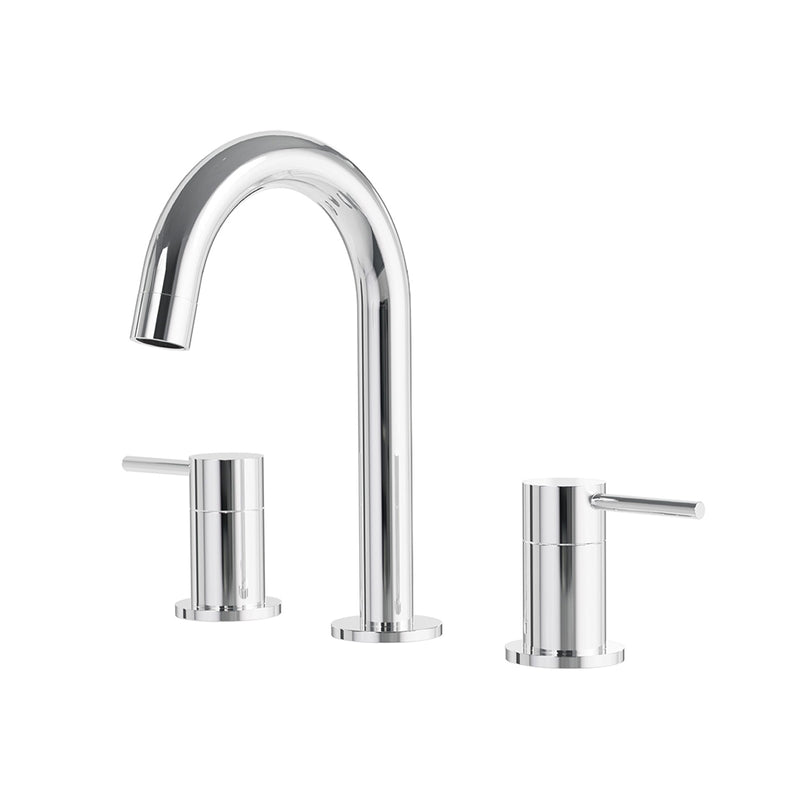 Umix Round Bathroom Faucet - Widespread - 8" Brass/Polished Chrome