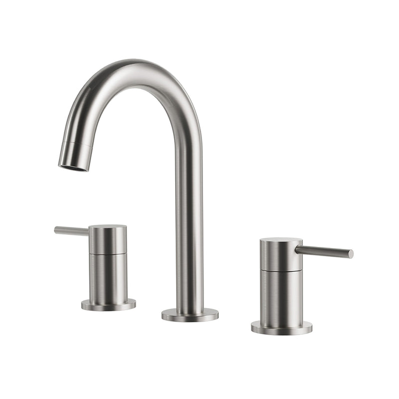 Umix Round Bathroom Faucet - Widespread - 8" Brass/Brushed Nickel