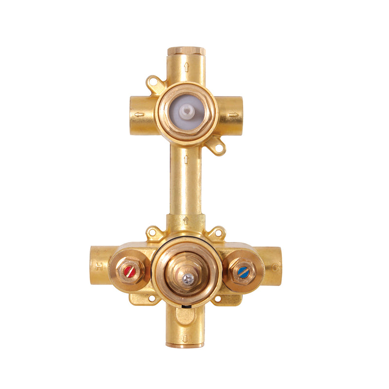 Square 3 Way Thermostatic Trim Complete Shower Set - Wall Mount - 10" Brass/Sunset Pvd