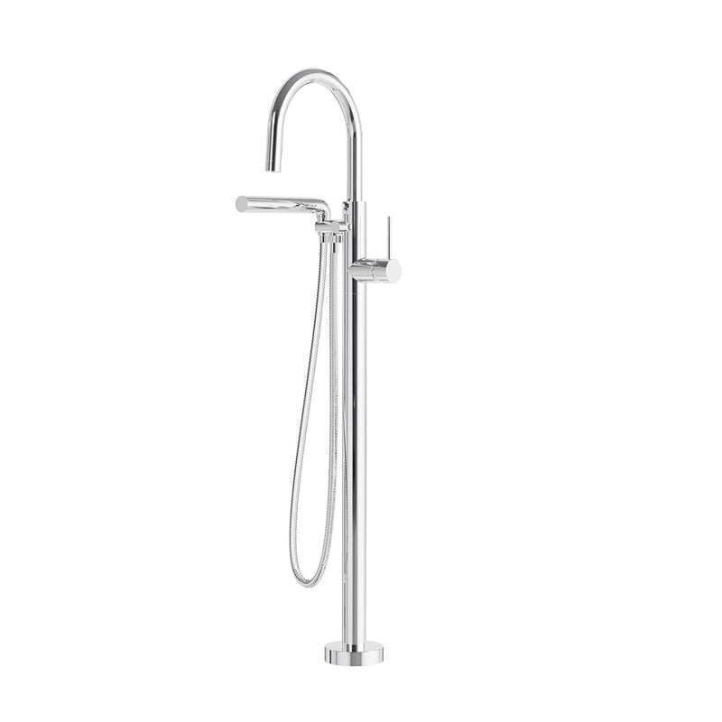 Umix Hand Shower Tub Faucet - Floor Mount - 41" Brass/Polished Chrome