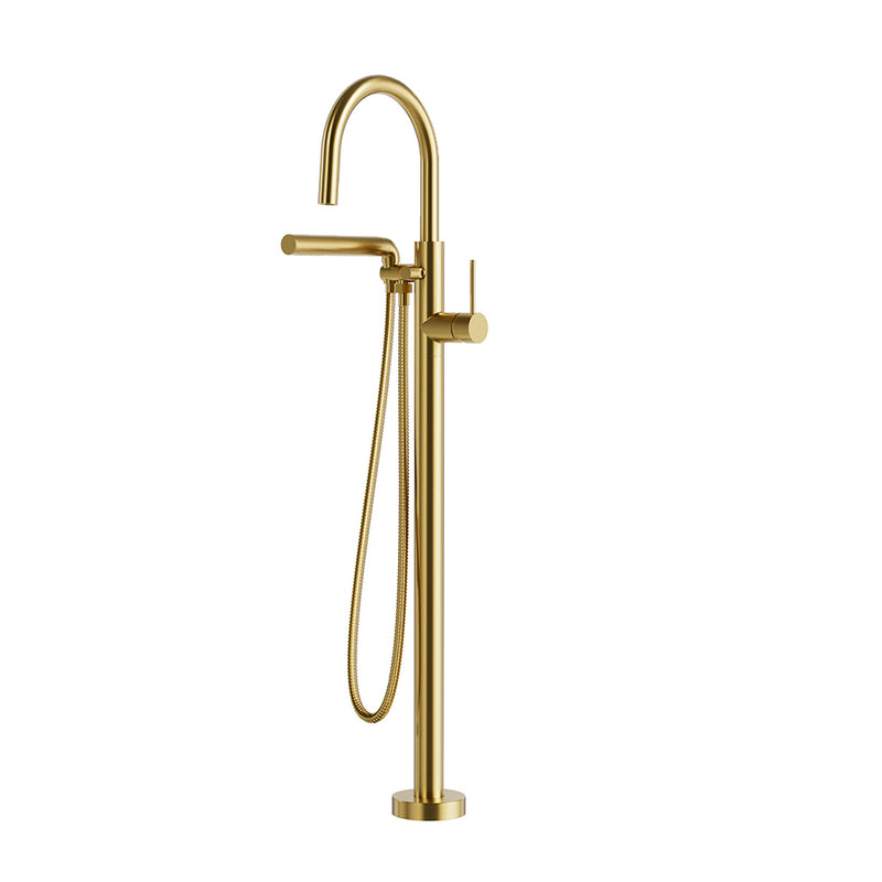 Umix Hand Shower Tub Faucet - Floor Mount - 41" Brass/Sunset PVD