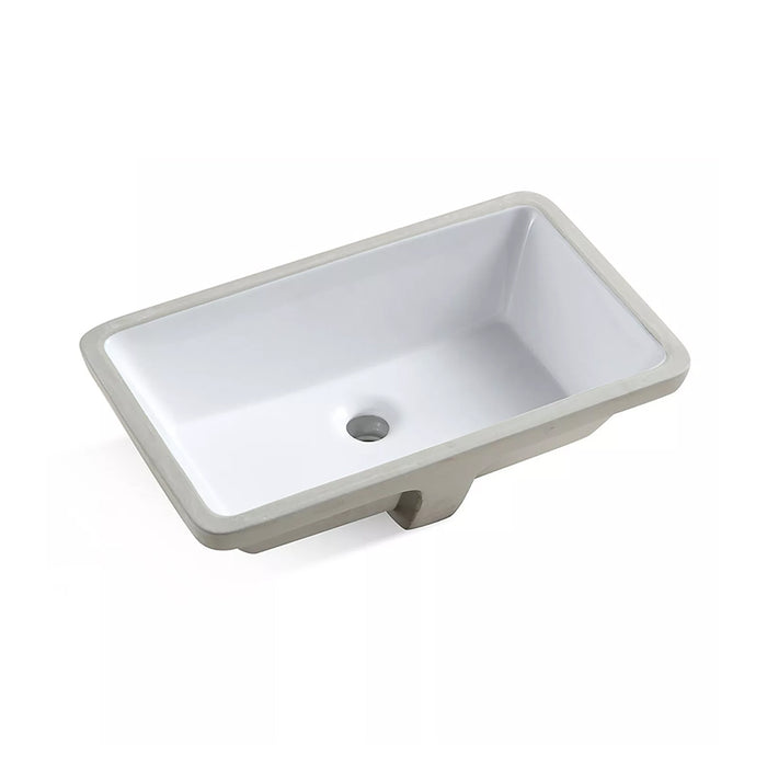 Rectangular Bathroom Sink - Under Mount - 21" Ceramic/White
