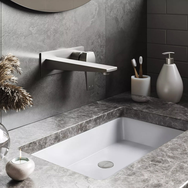 Rectangular Bathroom Sink - Under Mount - 21" Ceramic/White