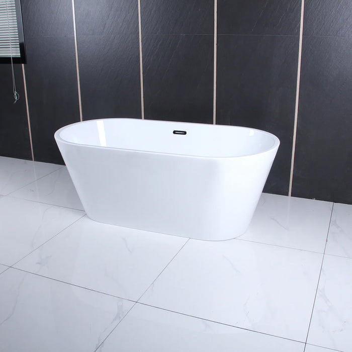 Milan Round Bathtub - Free Standing - 59" Acrylic/White