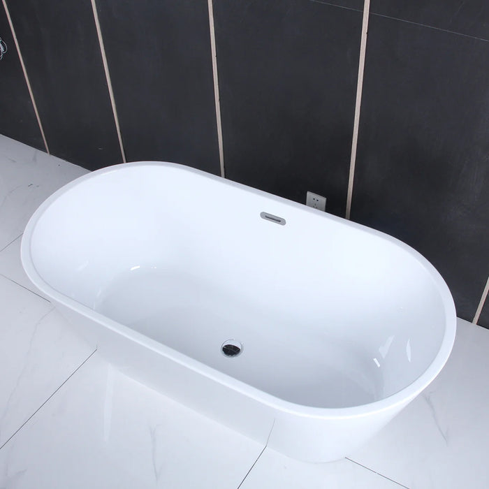 Milan Round Bathtub - Free Standing - 59" Acrylic/White