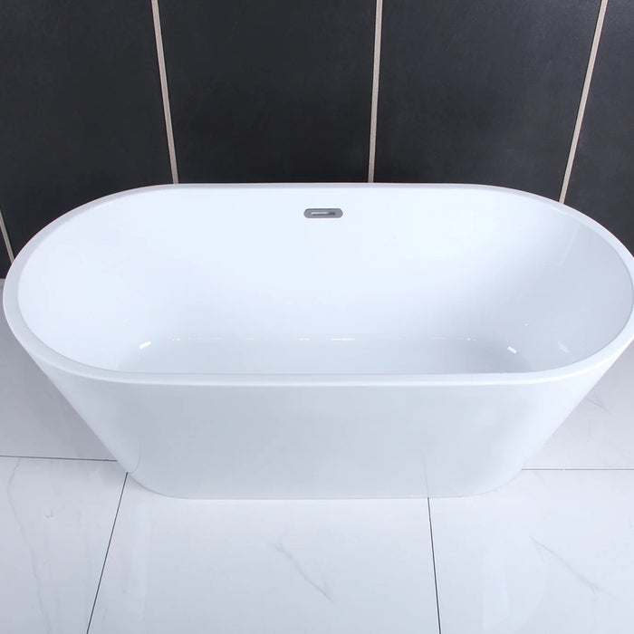 Milan Round Bathtub - Free Standing - 59" Acrylic/White