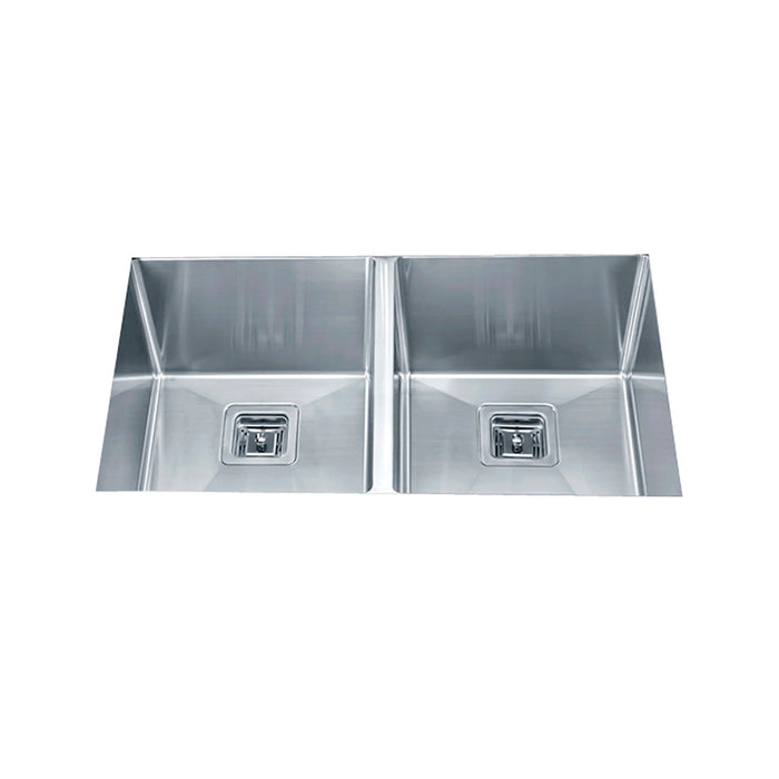 Cubic Double Bowl Kitchen Sink - Under Mount - 32" Stainless Steel/Brushed Stainless Steel