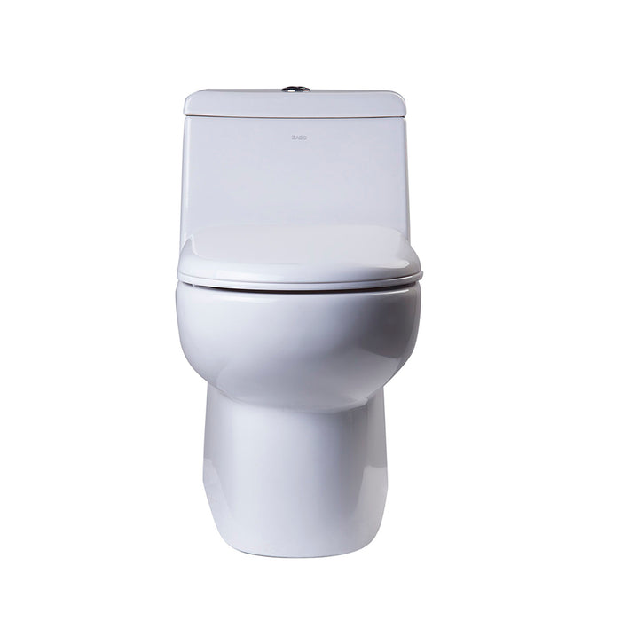 Eago Elongated Complete Dual Flush One Piece Toilet - Floor Mount - 16" Ceramic/White