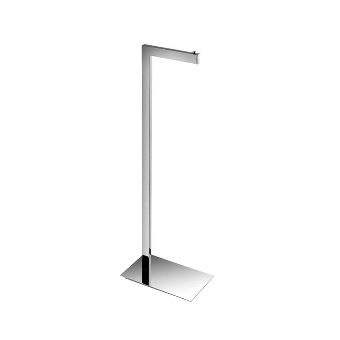 Square Toilet Paper Holder - Free Standing - 29" Brass/Polished Chrome