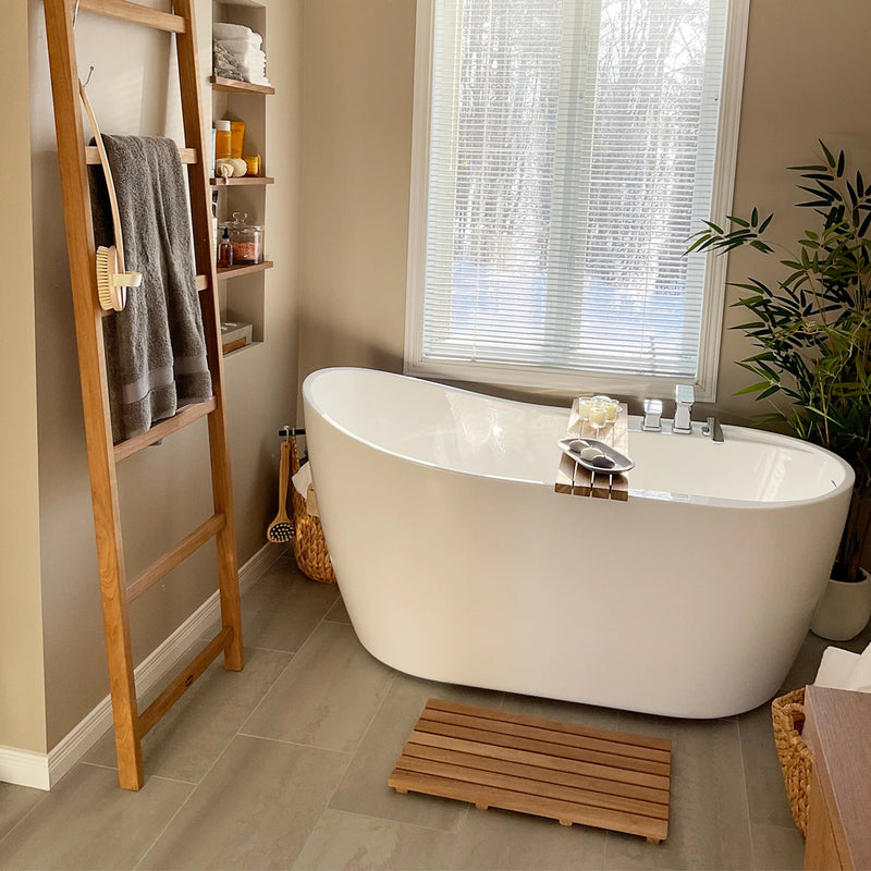 Fiji 4 Slats Bathtub Tray - Free Standing - 35" Wood/Teak
