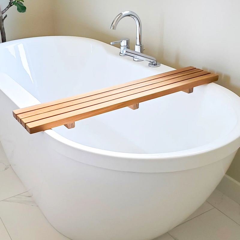 Fiji 4 Slats Bathtub Tray - Free Standing - 35" Wood/Teak