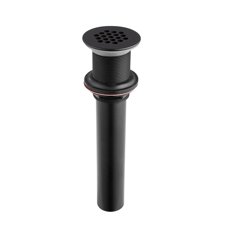 Universal Without Overflow Grid Strainer Sink Drain - Single Hole - 2" Stainless Steel/Matt Black