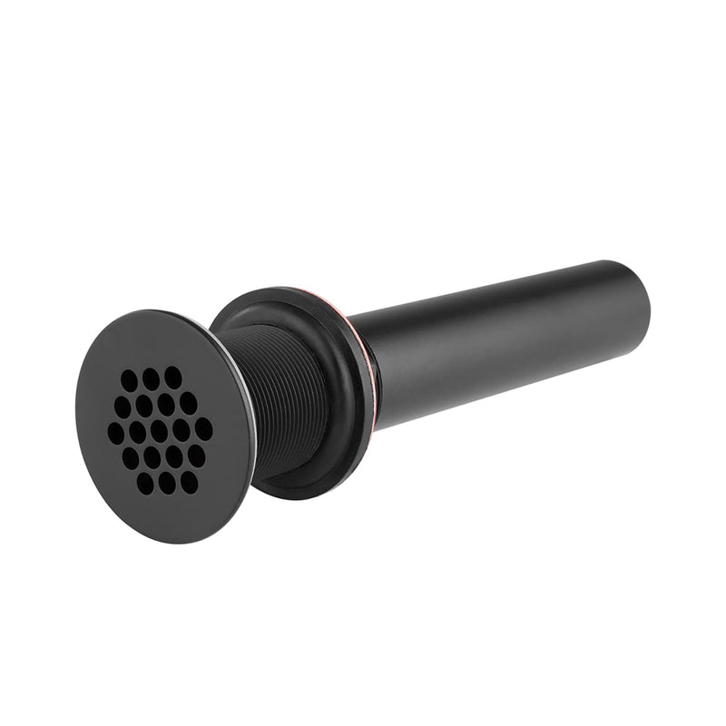 Universal Without Overflow Grid Strainer Sink Drain - Single Hole - 2" Stainless Steel/Matt Black