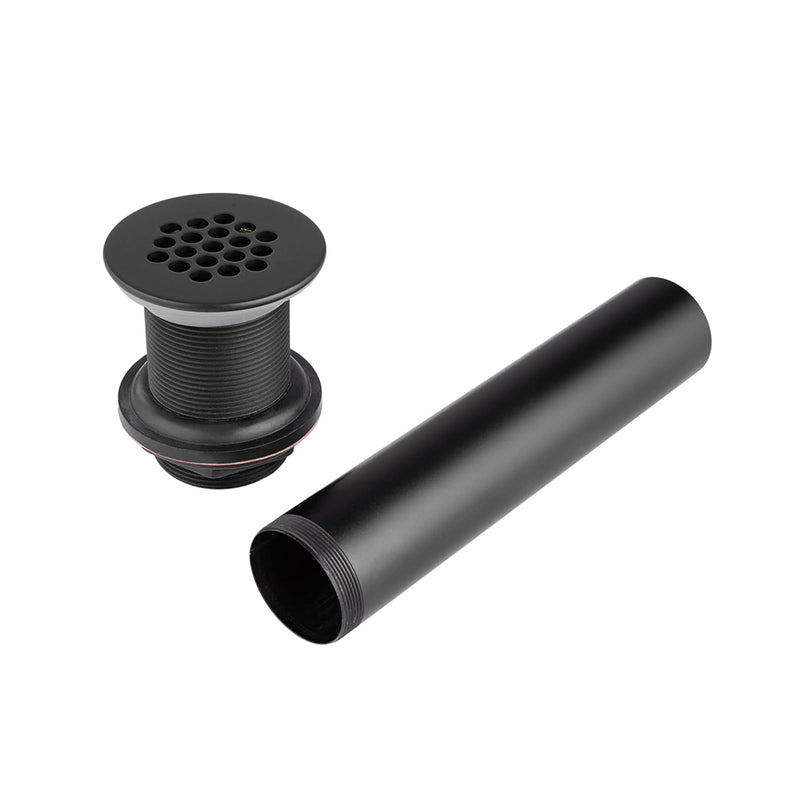 Universal Without Overflow Grid Strainer Sink Drain - Single Hole - 2" Stainless Steel/Matt Black