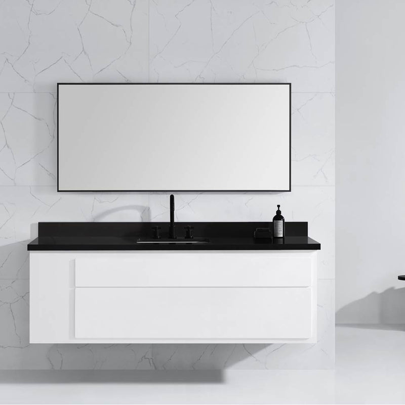 Sonoma Vanity Mirror - Wall Mount - 60" Stainless Steel/Matt Black