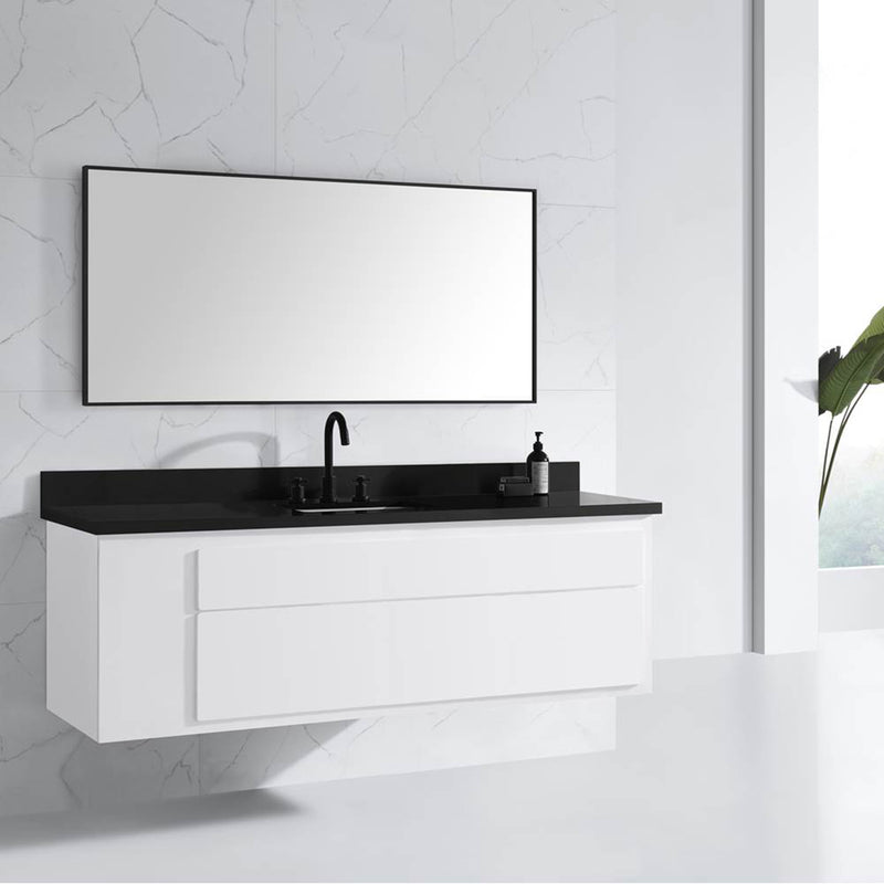 Sonoma Vanity Mirror - Wall Mount - 60" Stainless Steel/Matt Black