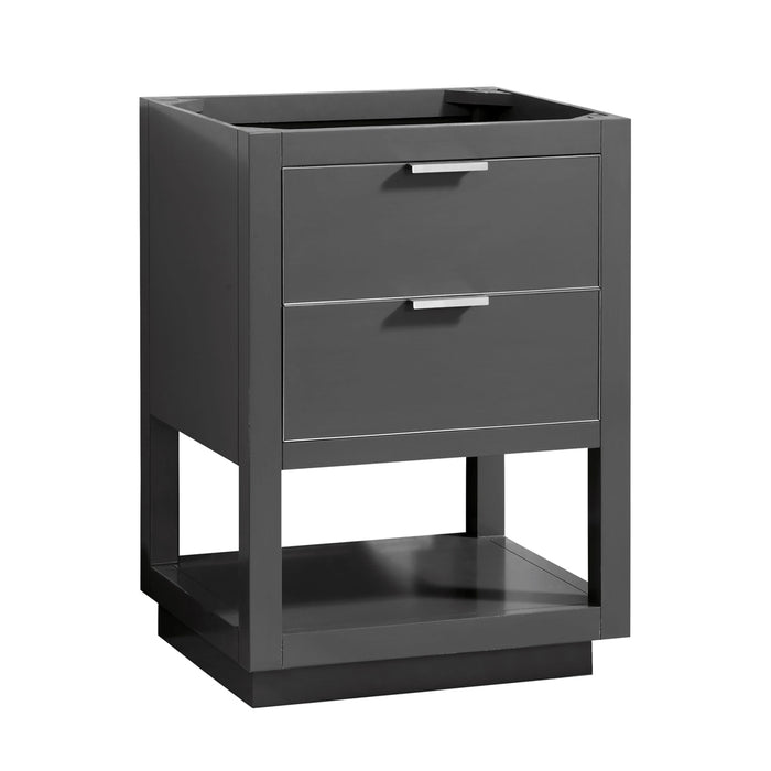 Allie 2 Drawers Bathroom Vanity with Carrara Sink - Floor Mount - 24" Wood/Gray/Brushed Silver