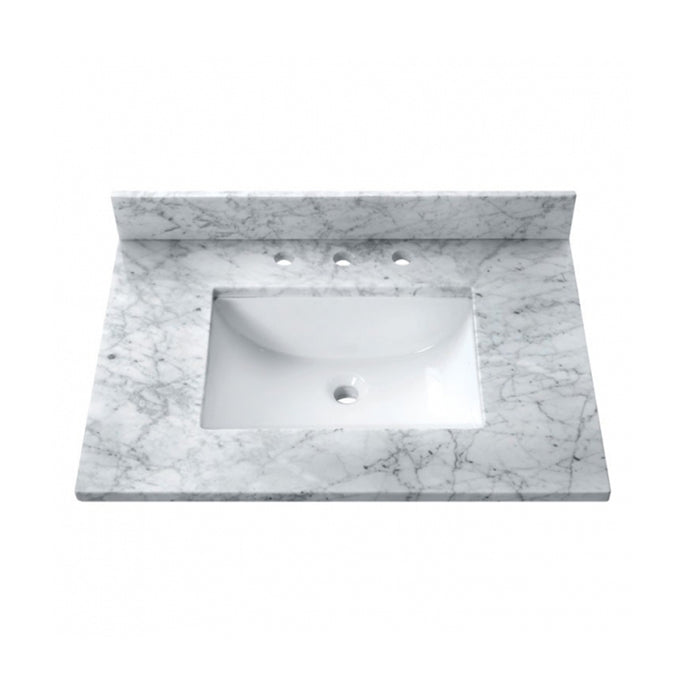 Allie 2 Drawers Bathroom Vanity with Carrara Sink - Floor Mount - 24" Wood/Gray/Brushed Silver